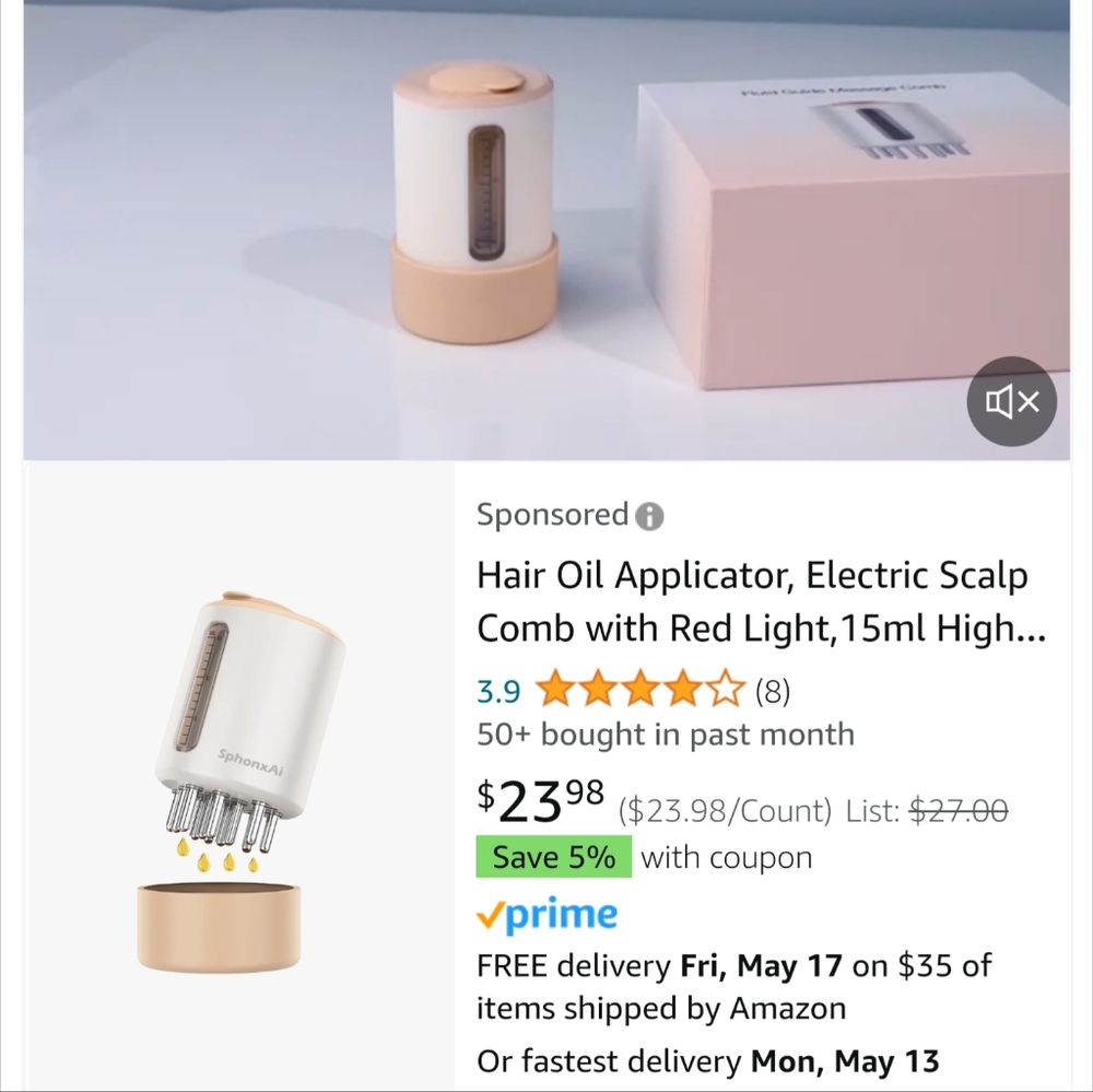 Vibrating red light scalp serum oil applicator